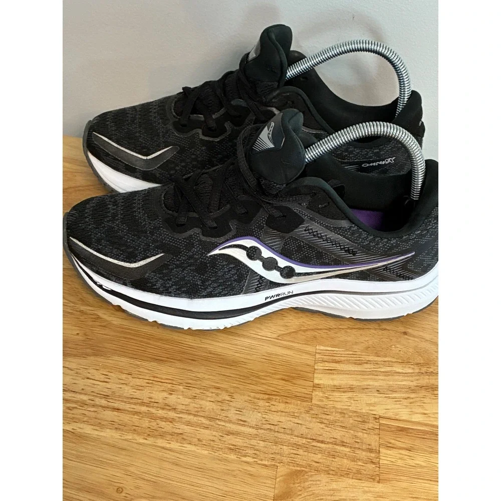 Saucony Omni 20 WomenRunning Shoes Black Silver Purple S10682-20 Stability 8.5W